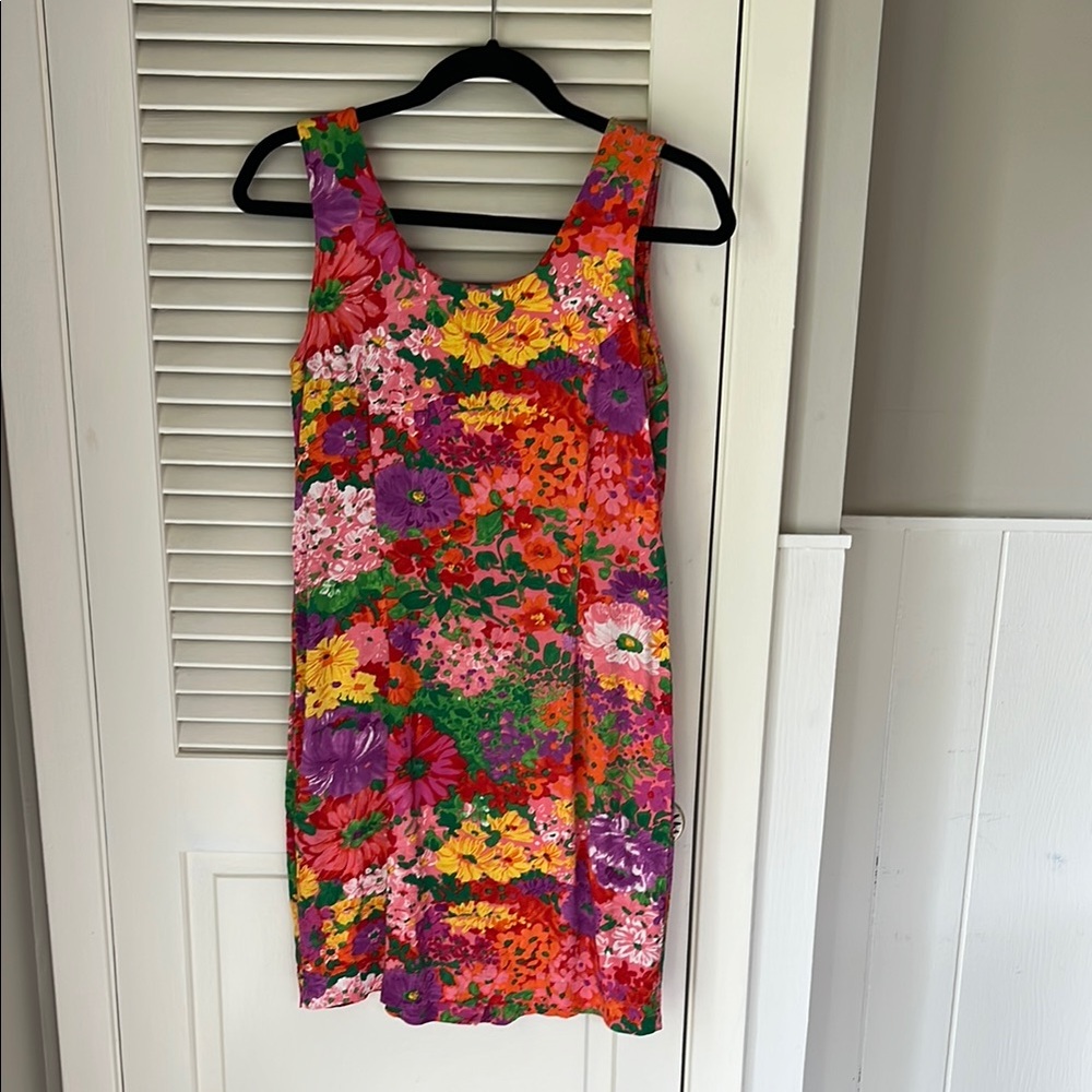 Vintage Vibrant Floral Sleeveless Summer Dress